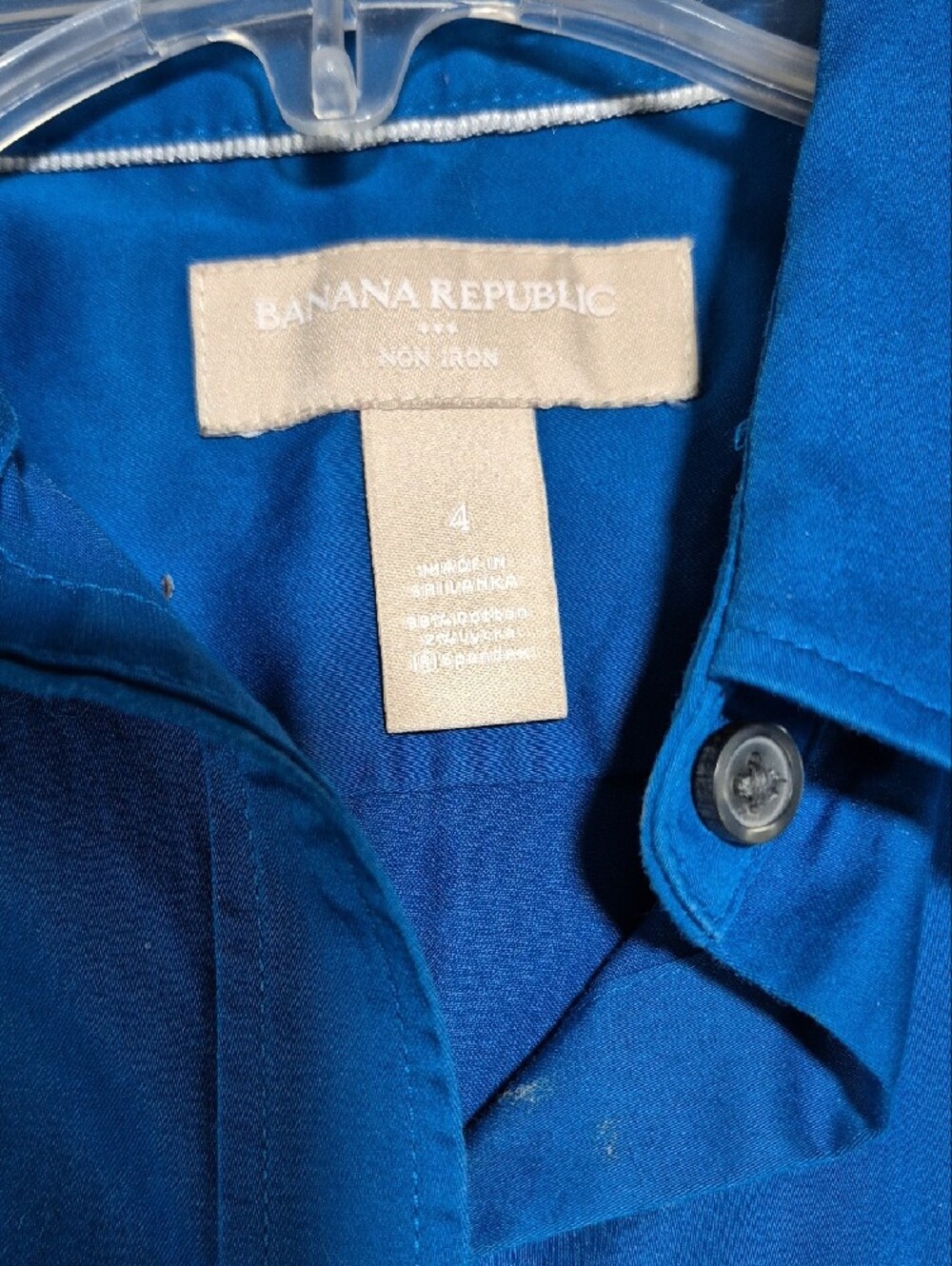 Banana Republic Women's Solid Royal Blue Dress Shirt - Picture 3 of 3